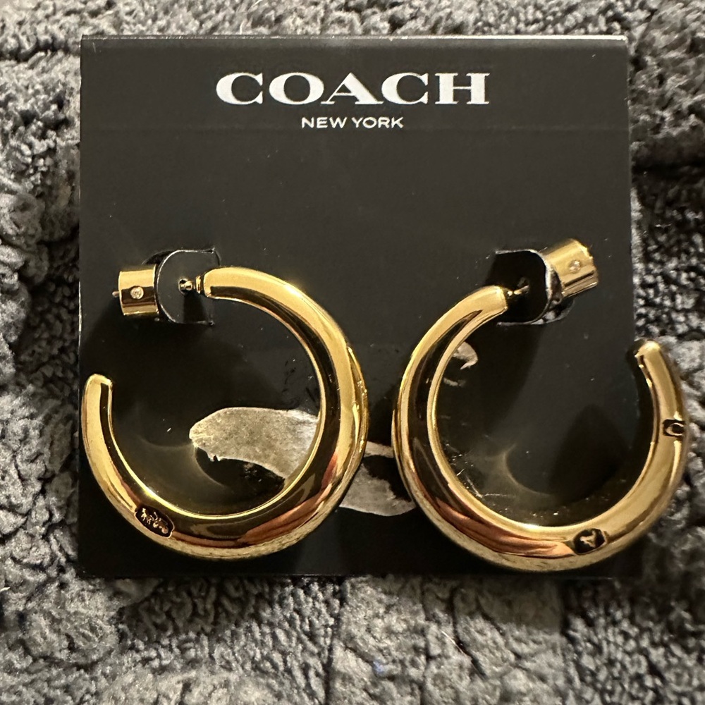 NWT Coach Gold Hoop Earrings